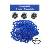 Zen Mozaik Sanatsal Mozaik Çalışmalarınız için Sedefli Yuvarlak Cam Mozaik Taşı - Çap 8 mm (200 gram)