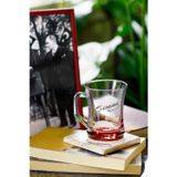 Zen Plus Cam Kupa Tekli 225 Ml Atatürk İmzalı, Taban Boyalı Kırmızı Kulplu (Kahve/Çay Bardağı)