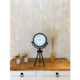 Zen Siyah Metal Mini Tripod Roma Rakamlı Masa Saati 45×26 cm