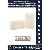 Zenara Bitkisel Organik Doğal Saç Yüz Vücut El Kullanım Cilt Kuruluğuna Etkili Sabun Keçi Sütü 2 Adet