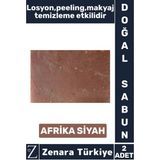 Zenara Bitkisel Organik Doğal Saç Yüz Vücut El Kullanım Cilt Losyon Peeling Sabun Afrika Siyah 2 Adet
