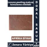 Zenara Bitkisel Organik Doğal Saç Yüz Vücut El Kullanım Cilt Losyon Peeling Sabun Afrika Siyah 5 Adet