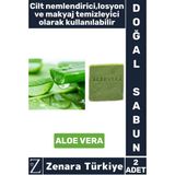 Zenara Bitkisel Organik Doğal Saç Yüz Vücut El Kullanım Cilt Nemlendirici Losyon Sabun ALOE VERA 2 Adet