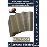 Zenara Bitkisel Organik Doğal Saç Yüz Vücut El Kullanım Cilt Sebum Dengesi Sağlayan Sabun SALYANGOZ 5 Adet