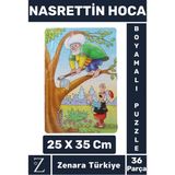 Zenara Eğitici Görsel Algı Motor Becerisi Geliştiren Eğlenceli Çocuk Boyamalı PUZZLE 36Parça NASREDDİN HOCA