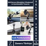 Zenara Premium 4.7-6.7 Inç Uyumlu 360 Derece Dönen Ayarlanabilir 3 Kademeli Çok Fonksiyonlu Telefon Tutucu - Çok Renkli