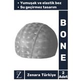 Zenara Premium Su Geçirmez Yüzücü Havuz Deniz Bonesi Elastik Bez Kumaş Yüzme Şapkası BONE 2 Adet