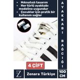 Zenara Tüm Yaşlar İçin Şık Klipsli Manyetik Lastikli Pratik Mıknatıslı Çocuk Ayakkabı Bağcığı 100 Cm-4 Çift