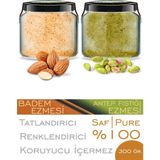 Zencefil Organik 2 Çeşit Antep Fıstığı Ezmesi Badem Ezmesi Bi Kavanoz 330 cc - 300 gr