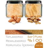 Zencefil Organik 2 Çeşit Badem Ezmesi Yer Fıstığı Ezmesi Bi Kavanoz 330 cc - 300 gr