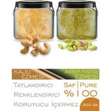 Zencefil Organik 2 Çeşit Saf Ezme Antep Fıstığı Ezmesi Kaju Ezmesi Cam Kavanoz 330 cc - 300 gr