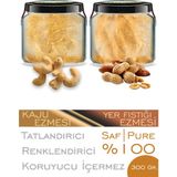 Zencefil Organik 2 Çeşit Saf Ezme Kaju Ezmesi Yer Fıstığı Ezmesi Cam Kavanoz 330 cc - 300 gr