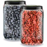 Zencefil Organik Bi Kavanoz Goji Berry + Bi Kavanoz Blueberry Blue Berry 660 Cc'lik 2 Adet Cam Kavan - Çok Renkli