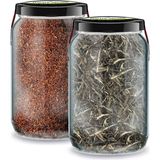 Zencefil Organik Bi Kavanoz Saf Beyaz Çay + Bi Kavanoz Saf Rooibos Kırmızı Çay 660 Cc'lik 2 Cam Kavanoz Katkısız - Bitki Çayı