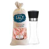 Zencefil Organik Himalaya Tuzu Bez Torbada 1 Kg. Pembe Renk İri Taneli + Cam Değirmen Tuz/Baharat Değirmeni