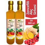 Zencefilli Alıç Sirkesi 500 ml 2'li Paket - Organik Doğal Fermente - 1 lt