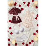 ZENCHES 5 Parça Saten Mini Kuşaklı Sabahlık,Sütyen Takımı Ve Gecelik Seti Çeyizlik,Çok Renkli43 L/Xl