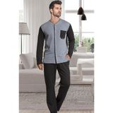 ZENCHES Erkek Pijama Takımı,Gri 2Xl
