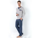 ZENCHES Erkek Pijama Takımı,Gri Xl,ZNC9540570467216