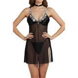 ZENCHES Ince Askılı Gecelik - Rahat, Yırtmaçlı, Çeyizlik, Ince Askılı,Mor Menekşe Xl/2Xl