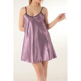 ZENCHES İnce Askılı Mini Saten Gecelik-Rahat,Çeyizlik,Çok Renkli50 L/Xl