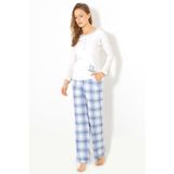 ZENCHES Kadın Ekru Ekose Pijama Takımı
