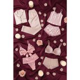 ZENCHES Kadın Kutulu 8’li Çeyiz Seti Pembe-Pijama Takımı,Şortlu Gecelik Takım,Bralet Takımı ve Sütyen Takım
