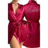 ZENCHES Taşlı Bride Yazılı Sabahlık Takımı-Çeyiz Seti,Çok Renkli945 S/M