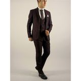 Zenelli Karma Yelekli Takım Elbise - 46 - Bordo - 6 Drop