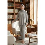 Zeneva Collection Gri - Fitilli İkili Takım (Tunik & Pantolon)