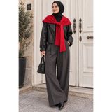 Zeneva Collection Kırmızı Kare Triko Omuz Atkısı 2828