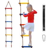ZENFUN 6.5 ft tırmanma halat merdiveni, tırmanma merdiveni asılı Slackline merdiven kapalı oyun seti ve açık ağaç ev, oyun alanı engelleri salıncak Ropeladder