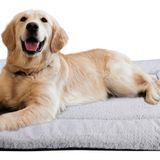 ZENGAOOU Köpek Yatağı, Köpek Sandığı Paspası Yıkanabilir, Ultra Yumuşak ve Kaymaz Büyük Köpek Yatağı, Köpek Kasaları ve Köpek Kulübeleri için Uygun, 70 lbs'ye Kadar Köpekler için Uygun, 36" x 25", Gri