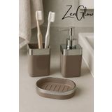 ZenGlow 3 Parça Banyo Seti ( SIVI SABUNLUK, KATI SABUNLUK, DİŞ FIRÇALIK )