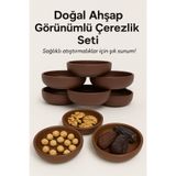 ZenGlow 6'lı Şık Plastik Ahşap Görünümlü Çerezlik & Kahvaltılık Seti – Kırılmaz, Hafif, Pratik Sunumlar İçin