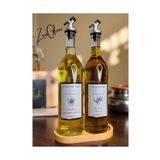 ZenGlow Lüx Şık 2'li Ahşap Standlı Şeffaf Cam Yağlık Yağdanlık Set 750 ml