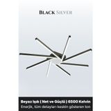 Zenit 8 Silver LED Tavan Avize – Kumandalı Dim Edilebilir – Aşağı Işık