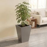 Zenith 40 cm Dikey Konik Metal Saksı – İç ve Dış Mekan Modern Dekoratif Saksılık (40×30/20 cm) (Gri)