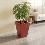 Zenith 40 cm Dikey Konik Metal Saksı – İç ve Dış Mekan Modern Dekoratif Saksılık (40×30/20 cm) (Kiremit)