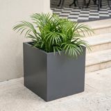 Zenith 40 cm Kare Küp Metal Saksı – İç & Dış Mekan Modern Dekoratif Saksılık (40x40x40 cm)