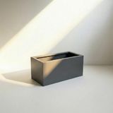Zenith 40x20 cm Yatay Dikdörtgen Saksılık - İç & Dış Mekan Modern Metal Saksı (40x20x20 cm) (Antrasit)