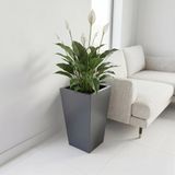 Zenith 50 cm Dikey Konik Metal Saksı – İç ve Dış Mekan Modern Dekoratif Saksılık (50×30/20 cm) (Antrasit)