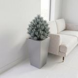 Zenith 50 cm Dikey Konik Metal Saksı – İç ve Dış Mekan Modern Dekoratif Saksılık (50×30/20 cm) (Gri)