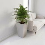 Zenith 50 cm Dikey Konik Metal Saksı – İç ve Dış Mekan Modern Dekoratif Saksılık (50×30/20 cm) (Krem)