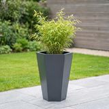 Zenith 60 cm Dikey Konik Altıgen Saksı - Iç ve Dış Mekan Modern Metal Saksılık (60X40X26 Cm) - Standart