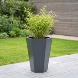Zenith 60 cm Dikey Konik Altıgen Saksı - İç ve Dış Mekan Modern Metal Saksılık (60x40x26 cm)