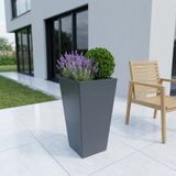 Zenith 60 cm Dikey Konik Metal Saksı – İç ve Dış Mekan Modern Dekoratif Saksılık (60×30/20 cm) (Antrasit)