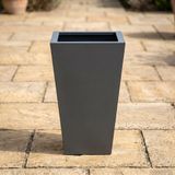 Zenith 60 cm Dikey Konik Metal Saksı - İç ve Dış Mekan Modern Dekoratif Saksılık (60×35/25 cm) (Antrasit)