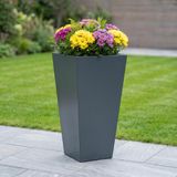 Zenith 80 cm Dikey Konik Metal Saksı - İç ve Dış Mekan Modern Dekoratif Saksılık (80x38x25 cm)