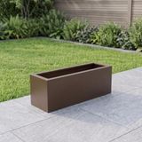 Zenith 80x25x30 cm Metal Yatay Dikdörtgen Saksılık - İç ve Dış Mekan Modern Saksı (Acıkahve)